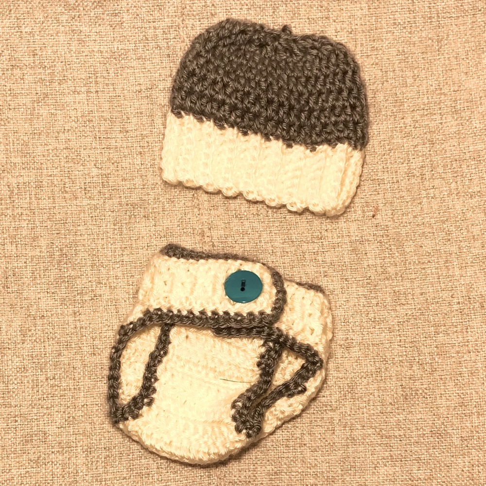 Baby Boy Hat & Diaper Cover